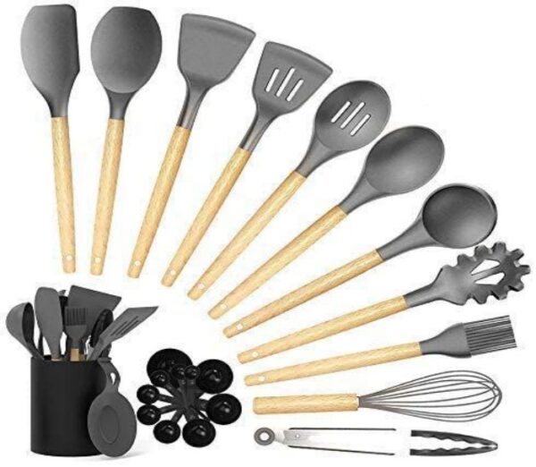 Set 10 PCS Non-stick Cooking Utensils With Plastic Utensil Holder - Image 2