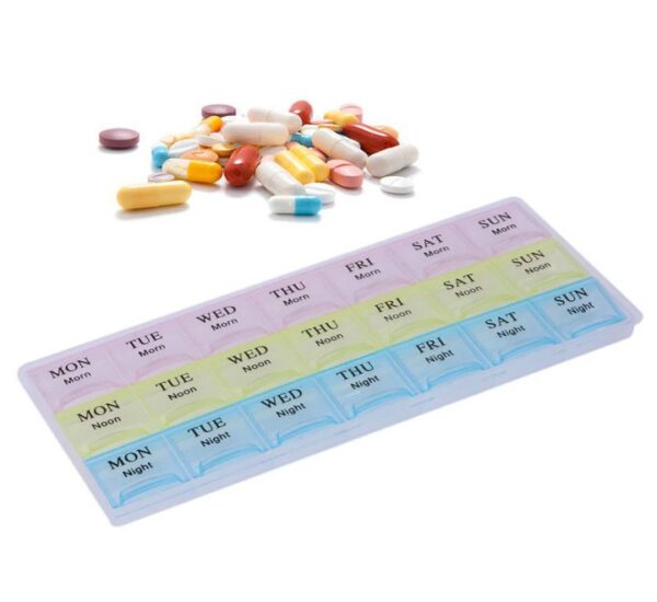 7 Days Mini Pill Box Medicine Container, Weekly Medicine Storage Box