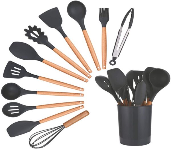 Set 10 PCS Non-stick Cooking Utensils With Plastic Utensil Holder - Image 3