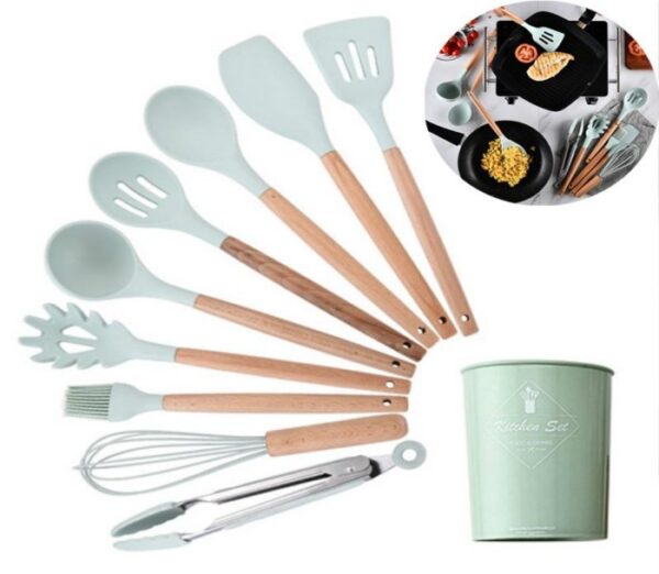 Set 10 PCS Non-stick Cooking Utensils With Plastic Utensil Holder