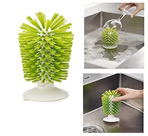 Kitchen dishwashing Brush Up With Silicone Suction Base Cup