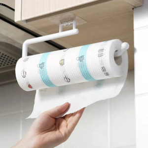 Adjustable Toilet Paper Holder Self-Adhesive Kitchen Toilet Roll Holder Toilet Paper Towel Plastic Rack for Bathroom Tissue Storage