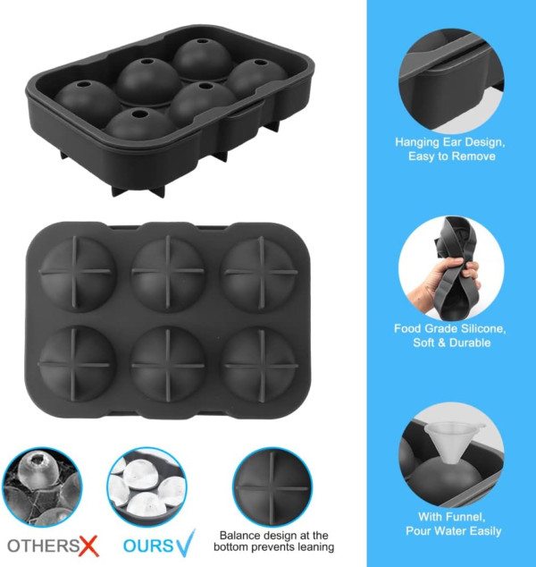 Silicone Ice Cube Trays Round Ice Cube Mold Spheres Ice Ball Maker for Drinks - Image 2