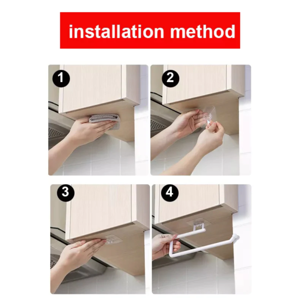 Adjustable Toilet Paper Holder Self-Adhesive Kitchen Toilet Roll Holder Toilet Paper Towel Plastic Rack for Bathroom Tissue Storage - Image 7