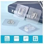 4 pcs of Double-Sided Adhesive Wall Hooks - Multi-Purpose Waterproof and Oil-Proof Transparent Adhesive Hooks for Bathroom and Kitchen