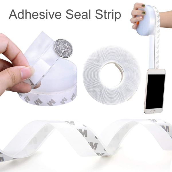 Door Seal Tape Window Seal Strip Door Weather Strip Transparent Silicon Dust & Water Stopper for Bathroom Door Sealers for Bottom of Door Gap Filler Rubber for Home - Image 8