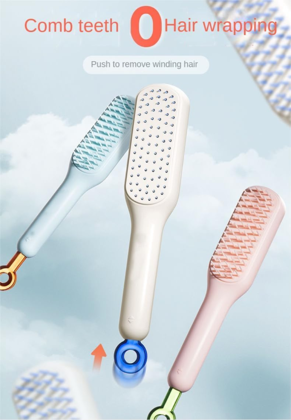 Self-Cleaning Hair Brush-Self-Cleaning Anti-Static Massage Comb-Massage Comb for Hair for Girl, Woman