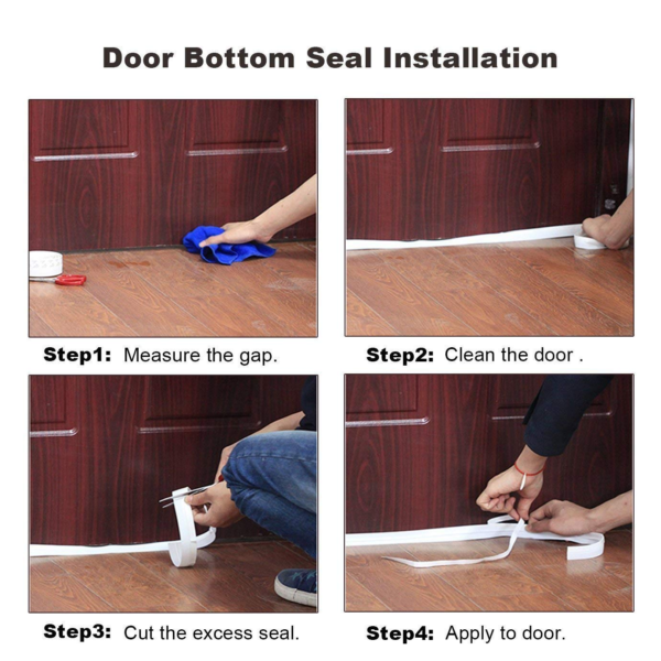 Door Seal Tape Window Seal Strip Door Weather Strip Transparent Silicon Dust & Water Stopper for Bathroom Door Sealers for Bottom of Door Gap Filler Rubber for Home - Image 6