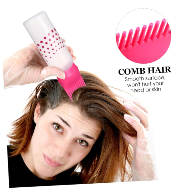 Hair Oil Applicator Bottle with Comb - Root Comb Applicator Hair Styling Supplies for Salon Hair Coloring, Dyeing - Image 5