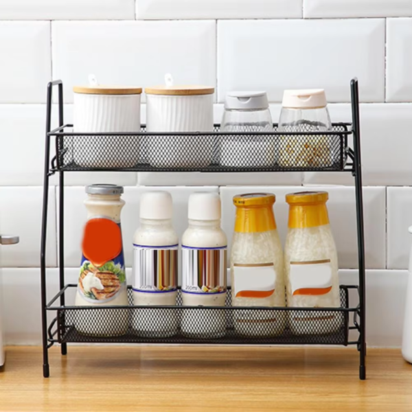 2-tier Storage Rack Double Layer Stainless Steel Storage Rack for Bathroom Kitchen Organization - Image 3