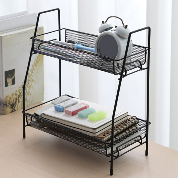 2-tier Storage Rack Double Layer Stainless Steel Storage Rack for Bathroom Kitchen Organization - Image 7