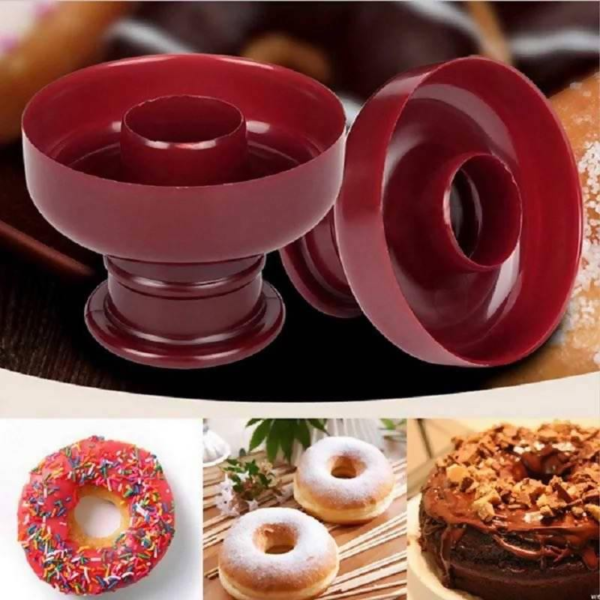 Pack of 02 Plastic Donut Cutter - Donut Mold Cookie Cutter - Doughnut Maker Kitchen Desserts Bread Patisserie Baking Tools - Image 8