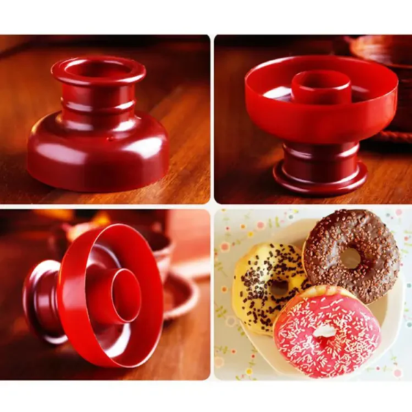 Pack of 02 Plastic Donut Cutter - Donut Mold Cookie Cutter - Doughnut Maker Kitchen Desserts Bread Patisserie Baking Tools - Image 4