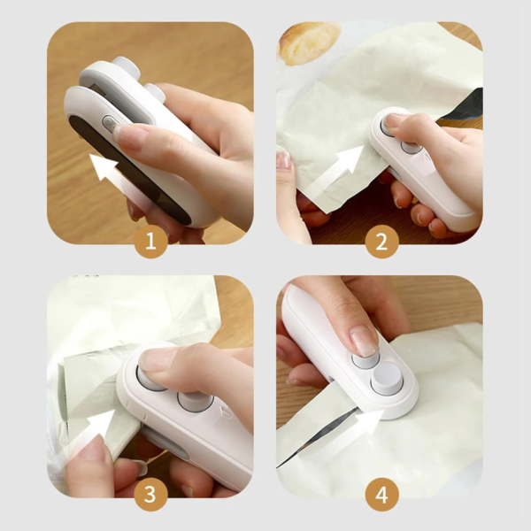 Rechargeable Mini Bag Sealer Machine- Portable Mini Sealer for Plastic Bags Package Food Saver Kitchen Gadgets - Image 2