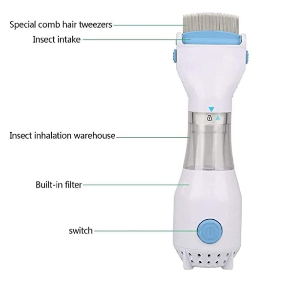 Electrical Head Lice Comb Eggs Remover Hair V-Comb Vacuums Machine - Image 5