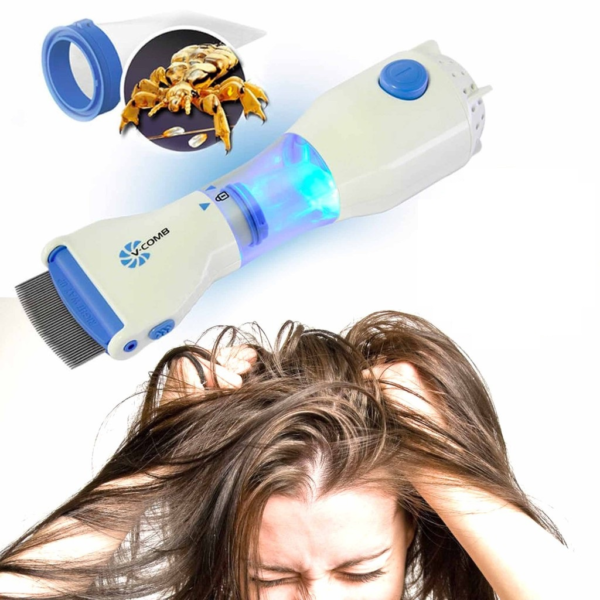 Electrical Head Lice Comb Eggs Remover Hair V-Comb Vacuums Machine - Image 2
