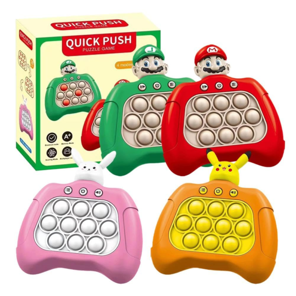 Speed Push Game Machine Pop Fidget Console, Music Whack A Mole Handheld Game Stress Relief Fidget Toys