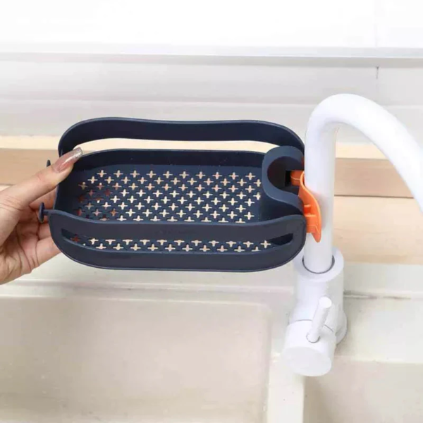 Multi- Color Plastic Faucet Drain Basket- Detachable Hanging Faucet Rack for Home & Hotels - Image 6