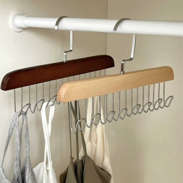 Multifunctional Solid Wood Hanger Hook - Men& Women Storage Hanger - 8 Hook Rack Closet Clothes Organiser - Image 5