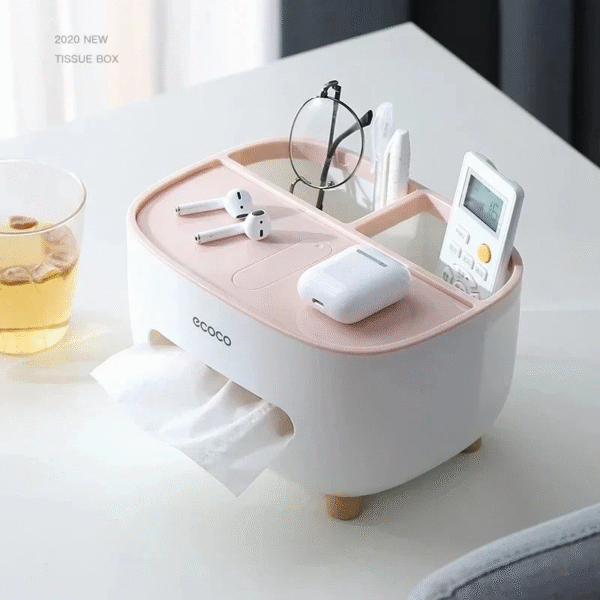 Multifunctional Tissue Box Holder - Comfortable Plastic remote control storage and organization box for Living Room Home Décor - Image 7