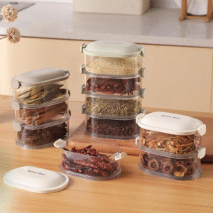 3 & 4- & 5-Layers Multi-layered Seasoning Spice Storage Box, Seasoning Storage Box, Multi Tableware Set Accessories for Outdoor BBQ Picnic