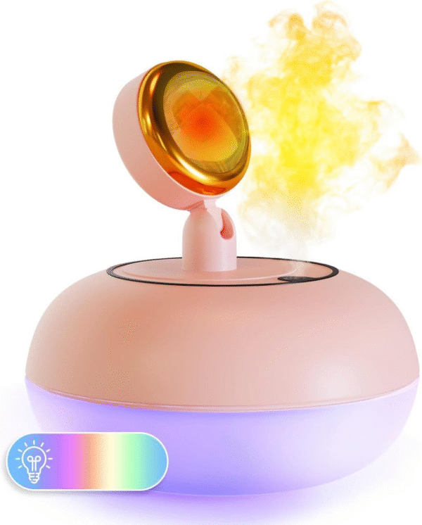 Sunset Lamp Air Humidifier - 2 in 1 Essential Oil Diffuser USB Charging Fogger Decoration -Air freshener diffuser with Sunset light 360 degree lamp - Image 3