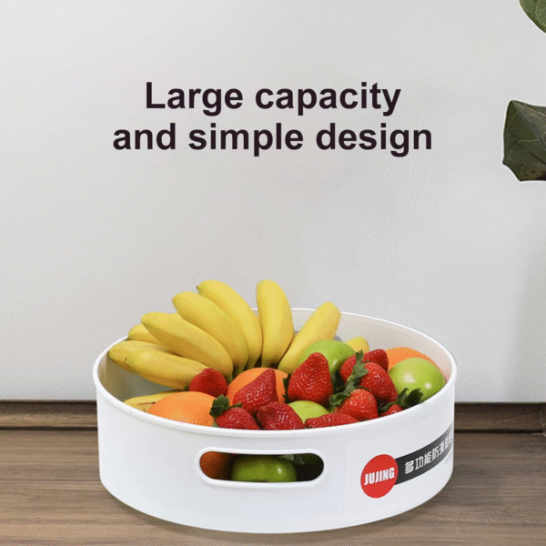 Home Rotating Storage Box with Open Handle Dining Table Fruit Organizer and Storage Rack - Image 6
