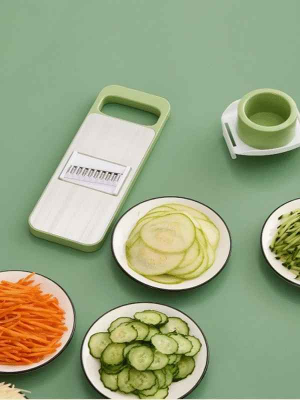 5 in 1 Stainless Steel Multifunctional Vegetable Slicer Cutter with Five Changeable Blades / Manual Vegetable Slicer Cutter Potato Shredders Garlic Carrot Grater Chopper Salad Cutter - Image 7