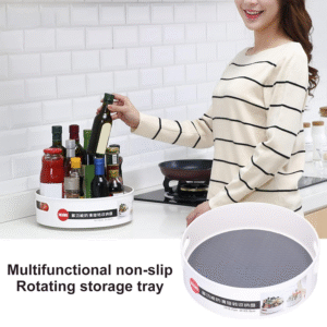 Home Rotating Storage Box with Open Handle Dining Table Fruit Organizer and Storage Rack