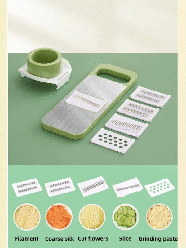 5 in 1 Stainless Steel Multifunctional Vegetable Slicer Cutter with Five Changeable Blades / Manual Vegetable Slicer Cutter Potato Shredders Garlic Carrot Grater Chopper Salad Cutter
