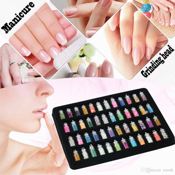 Pack of 12/24/48 Nail Art Stickers- Nail art charms tool kit- Nail Accessories Nail Art Manicure Tool for Girls and Woman - Image 7