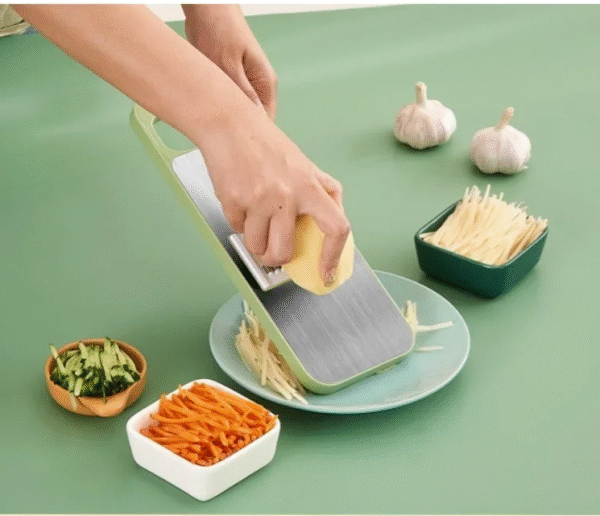 5 in 1 Stainless Steel Multifunctional Vegetable Slicer Cutter with Five Changeable Blades / Manual Vegetable Slicer Cutter Potato Shredders Garlic Carrot Grater Chopper Salad Cutter - Image 5