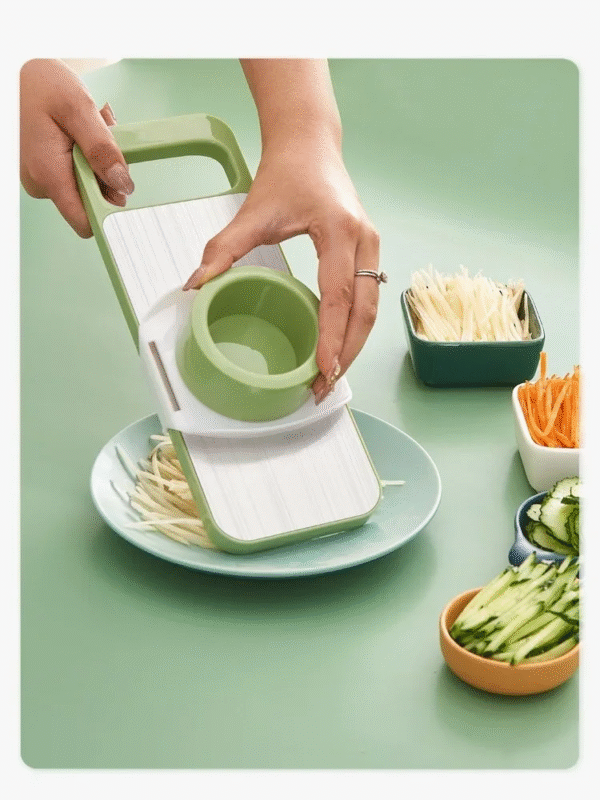 5 in 1 Stainless Steel Multifunctional Vegetable Slicer Cutter with Five Changeable Blades / Manual Vegetable Slicer Cutter Potato Shredders Garlic Carrot Grater Chopper Salad Cutter - Image 4