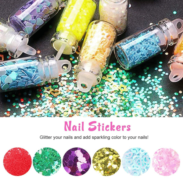 Pack of 12/24/48 Nail Art Stickers- Nail art charms tool kit- Nail Accessories Nail Art Manicure Tool for Girls and Woman - Image 5