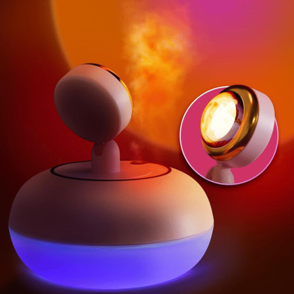Sunset Lamp Air Humidifier - 2 in 1 Essential Oil Diffuser USB Charging Fogger Decoration -Air freshener diffuser with Sunset light 360 degree lamp - Image 8