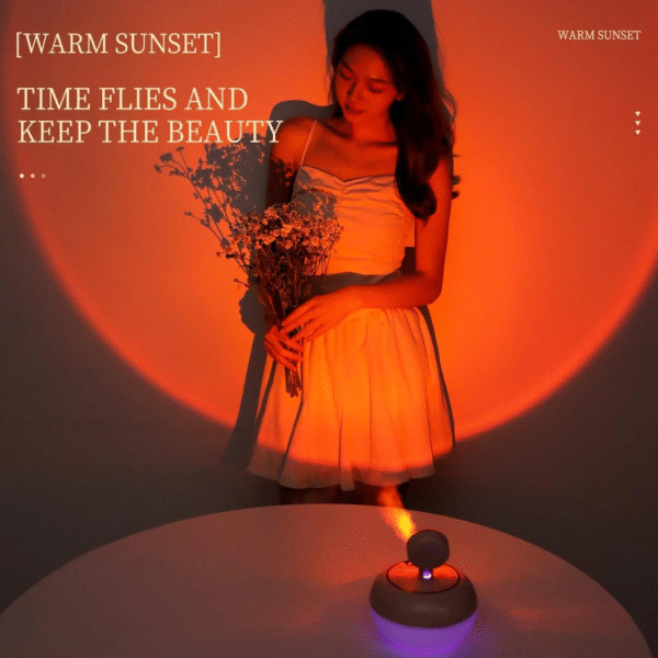 Sunset Lamp Air Humidifier - 2 in 1 Essential Oil Diffuser USB Charging Fogger Decoration -Air freshener diffuser with Sunset light 360 degree lamp - Image 9