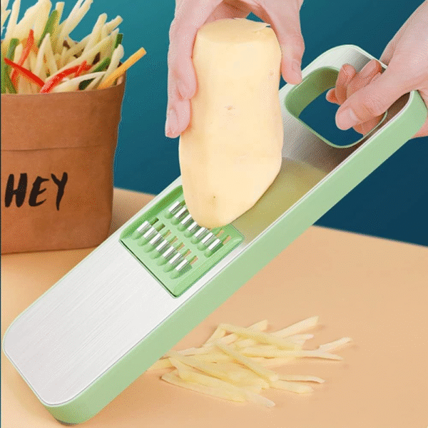 5 in 1 Stainless Steel Multifunctional Vegetable Slicer Cutter with Five Changeable Blades / Manual Vegetable Slicer Cutter Potato Shredders Garlic Carrot Grater Chopper Salad Cutter - Image 2