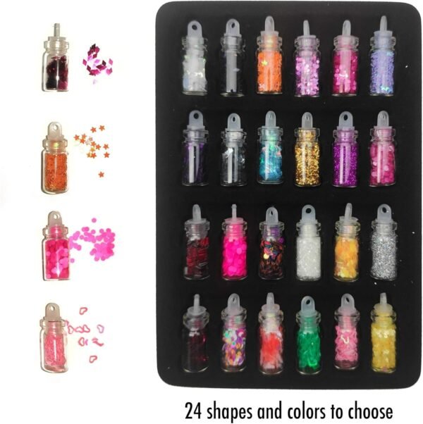 Pack of 12/24/48 Nail Art Stickers- Nail art charms tool kit- Nail Accessories Nail Art Manicure Tool for Girls and Woman - Image 2