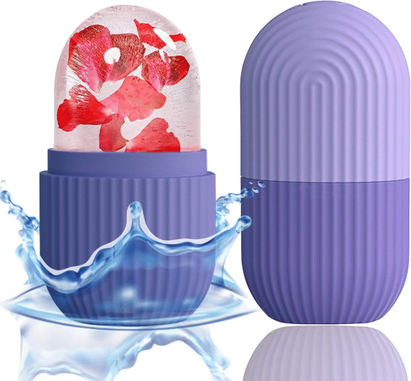 Ice Cube Roller Massager for Face, Eyes and Neck Naturally Conditioning and Skin Care, DE-Puff Eye Bags, Reduce Migraine Pain, Reusable Massage Silicone Ice Mold