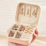 Multi-Color Elegant Mini Jewellery Organiser - Portable Travel Case, Suitable for Earrings, Necklaces, Rings for women & Girls