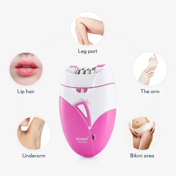Kemei KM-189A Epilator Mini Rechargeable Hair Removal Device Electric Razor Hair Shaving Wet & Dry Lady Shaver for Body Face Leg for Women Hair Trimmer - Image 6