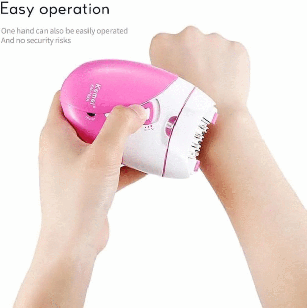 Kemei KM-189A Epilator Mini Rechargeable Hair Removal Device Electric Razor Hair Shaving Wet & Dry Lady Shaver for Body Face Leg for Women Hair Trimmer - Image 5