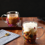 Glass Insulated Coffee Mug - Double Wall Glass Coffee Mugs, Dried Flowers Clear Double Walled Mugs | Large Capacity, Heat Resistant Drinkware with Handle for Cappuccino Coffee Tea Milk