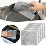 Pack of 05 Multi-functional Non-Scratch Wire Cloth- Free Wet and Dry Dual Dish Cloths - Cleaning Sponge for Dishes Counters Stovetops
