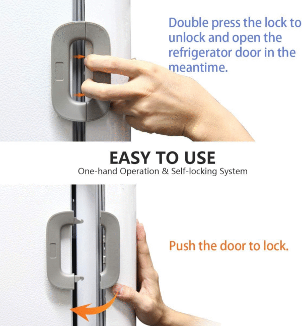 Children's Fridge Lock Anti-Pinch Handheld Cabinet Door Lock Security Lock Freezer Lock Kids Fridge Locks Multifunctional Fridge Door Lock for Fridge Doors Windows - Image 6