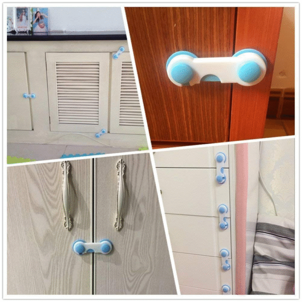 Baby Safety Lock Latch Drawer Cabinet Cupboard Wardrobe Fridge Cabinet Door - Image 7