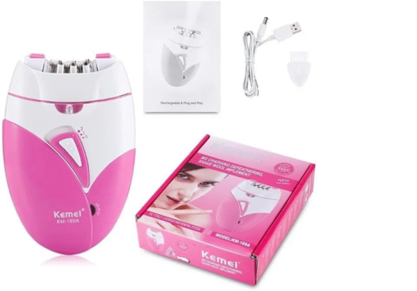 Kemei KM-189A Epilator Mini Rechargeable Hair Removal Device Electric Razor Hair Shaving Wet & Dry Lady Shaver for Body Face Leg for Women Hair Trimmer