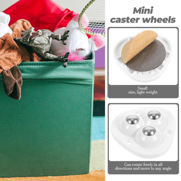 Pack of 04 Ball Castors, Furniture Castors, Heavy Duty Self-Adhesive, Furniture Castors, Small Self-Adhesive, 360 Degree Ball Castors, for Furniture Transport - Image 5