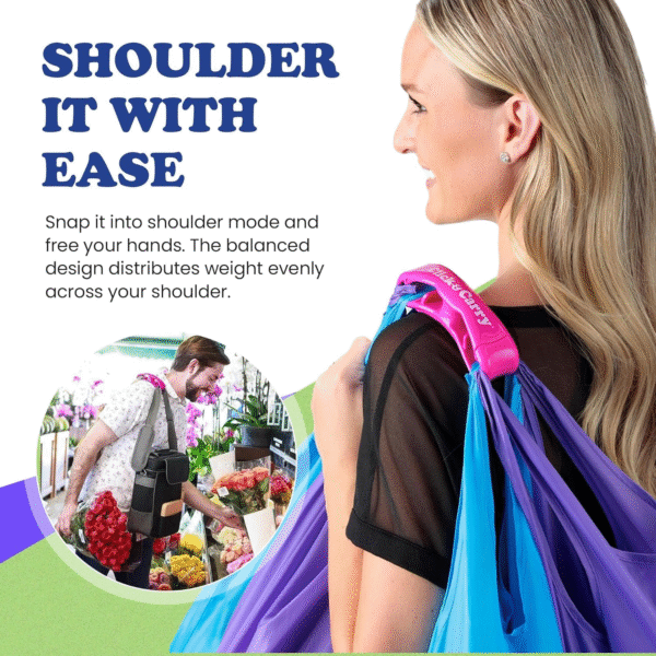 Grocery Bag Holder & Plastic Bag Carrier with Gel Padded Handle - Hands-Free Shopping Assistant for Multiple Bags, Paint Cans & Luggage - Image 5