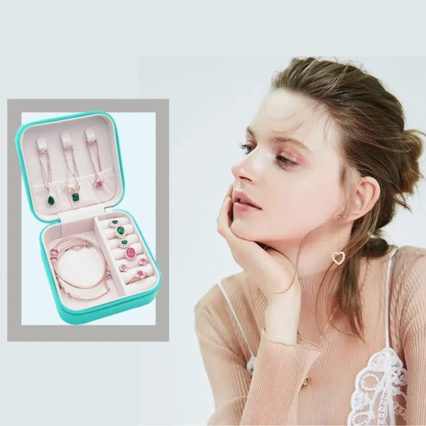 Multi-Color Elegant Mini Jewellery Organiser - Portable Travel Case, Suitable for Earrings, Necklaces, Rings for women & Girls - Image 4